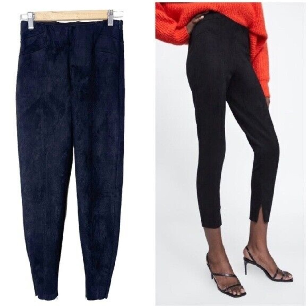 Black Suede Leggings